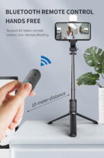 Selfie Stick,Extendable Selfie Stick with Wireless Remote&Tripod Stand,Portable,Lightweight,Compatible with All Smartphone&Mobile (Black Color) Pack of 1 - Image 5