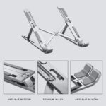 AAVATAR Adjustable Laptop Stand, Portable Aluminium Laptop Holder Riser for Desk, 7-Level Foldable Laptop Stand Compatible with MacBook, Tablets (10–15.6 inch - Silver) - Image 4