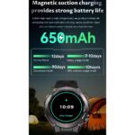 Shyenah KC82 GPS Adventure Military Grade Smartwatch 1.45 HD Big Screen 1ATM WP with Compass, Altimeter, Barometer Sleep,HR, Blood Pressure, Blood Oxygen, BT Call, Huge 650mAh Battery (Black) - Image 4
