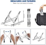 smashtronics Premium Metal Laptop Stand - Foldable, Height Adjustable Aluminum Note Book Stand (Steel Grey) - Image 4