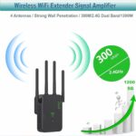 WiFi Repeater, 2024 Upgraded WiFi Amplifier Signal Booster, 4 Antennas, 2 LAN Ports, 2.4G/5G Dual Band Extender, Covers Up to 12880 Sq.ft and 100 Devices, WiFi Amplifier - Image 3