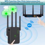 WiFi Repeater, 2024 Upgraded WiFi Amplifier Signal Booster, 4 Antennas, 2 LAN Ports, 2.4G/5G Dual Band Extender, Covers Up to 12880 Sq.ft and 100 Devices, WiFi Amplifier - Image 5