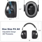 BDS Safety Premium Ear Muffs – NRR 26dB SNR 33dB Noise Reduction Headphones – Adjustable & Foldable Hearing Protection for Shooting, Construction, Studying, Sleeping (Full Black) - Image 5