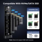 UGREEN 20Gbps M.2 NVMe SATA SSD Enclosure, 8TB USB C External NVMe M.2 Enclosure Compatible with USB 3.2 Gen2x2 Support UASP Trim for M/B+M Key SSD in Size of 2230/2242/2260/2280 - Image 3