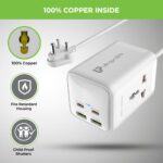 UltraProlink 6 in1 Power Hub Surge Protector | 65W Fast Charging |6 Ports-2 Type-C (PD),2 USB-A & 2AC Sockets (2500W) | for Laptop, iPhone, Android, | Charges iPhone 50% in 30 mins - Image 3