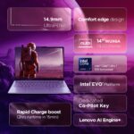 Lenovo Yoga Slim 7, Intel Core Ultra 7 155H, 16GB RAM, 512GB SSD, WUXGA-OLED, AI PC 14"/35.5cm, Windows 11, Office Home 2024, Grey, 1.39Kg, 2Wx4 Speakers, 1Yr ADP Free, 83CV009XIN, AI Powered Laptop - Image 3