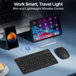 pTron Keyvo KW4 Wireless Keyboard & Mouse Combo Set, Ultra-Slim Keyboard w/ 78 Keys, Multimedia Keys, BT Mouse w/ 1600 DPI Precision Optical Sensor, Compatible with Tablets/Smartphones/PC (Black) - Image 3