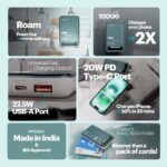 Stuffcool Roam+ 20000mAh Compact Powerbank with 20W Type C Output Charges iPhone 50% in 30 mins and 22.5 Fast Charging, Type A Port - Cool Transparent with Glossy Finish - Image 5