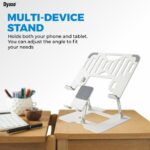 Dyazo 2 in 1 Adjustable Laptop Stand with Mobile Holder | Ergonomic, Foldable & Ventilated Riser Fits Upto 15.6 Inch Laptops | Compatible for MacBook, HP, Dell, Acer, Lenovo & Other Notebooks - Image 3