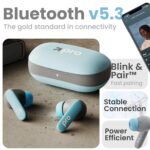 GOBOULT Y1 Pro Ear Buds Wireless 60H Playtime, 4 Mics Calling, 45ms Low Latency Gaming, Made in India,13mm Bass Driver Earbuds Buds TWS Bluetooth Wireless Earphone (Powder Blue) - Image 6