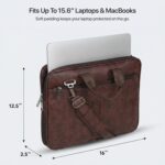 Prime Laptop Bags for Men Office Use | Upto 15.6 inch | Expandable Bottom | Mobile & Pen Compartment with Multiple Organizers | PU Leather | Professional Office Bag for Man & Women - Tan - Image 3