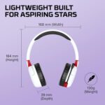 HyperX Cloud Mini – Wireless Headset,Compatible with PC,Chromebook,Nintendo Switch,PlayStation Controllers,Xbox Controllers,Phones, Laptops,Tablets,Volume Below 85dB,Immersive Sound,White - Image 4