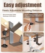 Headphone Stand Hanger Holder, Under Desk Aluminum Alloy Headset Stand with Fit for Gaming PC Accessories,Under Desk Clamp Hook Mount Suitable for Office, Computer (White) - Image 4