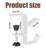 Headphone Stand Hanger Holder, Under Desk Aluminum Alloy Headset Stand with Fit for Gaming PC Accessories,Under Desk Clamp Hook Mount Suitable for Office, Computer (White) - Image 6