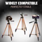 Kratos Aluminum Tripod Stand 51 Inch/130CM with 360° Rotatable Mobile Holder with Handle, Compatible with All Smartphones, GoPro & DSLR, Adjustable Tripod Stand for Photography & Video Shooting - Image 3
