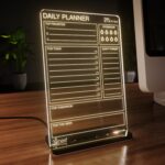 3 Lines Glowrite Illuminate Your Ideas! Acrylic LED Writing Board with USB Stand/Base | Ideal for Home & Office | Unique Gift | Made in India | with 2 Markers | Daily Top Priorities | Regular - Image 2