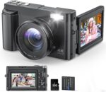 48MP 4K Digital Camera for Photography & Video, Autofocus, Anti-Shake, 16X Zoom, 3" 180° Flip Screen, Vlogging Camera for YouTube with Flash, 32GB Card & Battery Charger - Black - Image 2