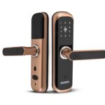 AGARO Grand Smart Door Lock with Handle, Auto Lock, Unlock with Finger Print/RFID Card/PIN Access/App with Bluetooth/Manual Key Access, Digital Door Lock, Anti-Theft Lock, Home Safety, Rose Gold - Image 2