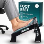 Adjustable Foot Rest for Office Chair with Massage Texture and Roller | Ergonomic Footrest Under Desk with 6 Heights | Leg Resting Stool for Home, Office Table and Sofa (Footrest 2) - Image 2