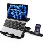 Aliens 2-in-1 Laptop and Mobile Foldable Stand, Adjustable Height, Ventilated, Anti-Slip Base Compatible with MacBook, Asus, Tablet, ipad, iPhone, Samsung, Smartphone and All Laptops Up to 15.6"-BLK - Image 2