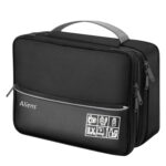 Aliens 2.0V Double Layer Gadget Travel Tech Organizer Case Bag Pouch/Electronic/Toiletry Organiser/Cosmetic Kit for Ipad,Charger,Hard Disk,Cables,PC&Laptop Accessories,Black(AL-GDO-03-BLK) - Image 2
