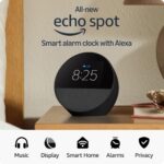 Amazon Echo Spot (latest model), Smart alarm clock with vibrant sound, Alexa and Bluetooth | Black - Image 2