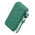 Ambrane 20000mAh Powerbank with in-Build Type C Cable, 22.5W Fast Charging, USB & Type C Output, Power Delivery, Quick Charge for iPhone, Android Mobile & Tablets, Earbuds, (Stylo N20, Green) - Image 2