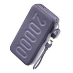Ambrane 20000mAh Powerbank with in-Build Type C Cable, 22.5W Fast Charging, USB & Type C Output, Power Delivery, Quick Charge for iPhone, Android Mobile & Tablets, Earbuds, (Stylo N20, Purple) - Image 2