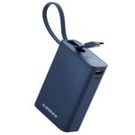 Ambrane 20000mAh Small Pocket Size Powerbank, Hanging InBuilt Type C Cable, 22.5W Fast Charging, Type C PD & USB Output for iPhone, Android Mobiles & Other Devices (MiniCharge 20, Navy Blue) - Image 2