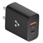 Ambrane 20W Dual Port Wall Charger, USB & Type C Adapter Fast Charging for iPhone 16/15/14/13/12/11 (Pro,Pro Max,Plus), iPad, Google Pixel, Samsung & All Type C Devices BIS Certified (H11 Black) - Image 2