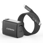 Ambrane 30W Dual Port GaN Charger, USB & Type C Fast Charging Adapter For iPhone 16/15/14/13/12/11 (Pro,Pro Max,Plus), iPad, Google Pixel, Samsung & All Type C devices BIS Certified (Charge 30, Black) - Image 2