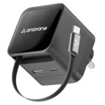Ambrane 65W GaN Superfast Wall Charger with Type-C Cable, 2 Ports (1 USB & 1 Type C) 65W Output Compatible with MacBook & Type-C Laptop Charging, iPhone, Samsung, OnePlus, Nothing (Charge 65,Black) - Image 2