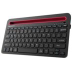 Amkette Optimus Pro Multi Device (4in1) Rechargeable Wireless Keyboard/Bluetooth Keyboard with Scissor Keys | One Click Device Switching & AI Access for MacOS & Windows | Tablet & Phone Holder (Black) - Image 2