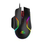 Ant Esports GM320 RGB Optical Wired Gaming Mouse | 8 Programmable Buttons | 12800 DPI I Ergonomic Design with Braided Cable - Black - Image 2