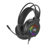 Ant Esports H580 Gaming Headset with Microphone for PS4 PC Xbox one PS5 Switch Laptop, Over Ear Headphones Wired with Noise Cancelling Mic, 3.5m Audio Jack, 50mm Stereo Drivers, Led Light – Black - Image 2