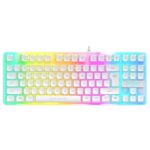 Ant Esports MK700 V2 Membrane TKL Wired Gaming Keyboard, 87 UV Coated Mechanical feel Keys Cool RGB Backlight Waterproof Keyboard for PC Laptop Mobile Tablets Gaming, Design and Work Mercury White - Image 2