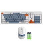 Ant Master 30 Pro Wireless Combo Keyboard & Mouse Set |104-Key Membrane Keyboard |Adjustable DPI Upto 1600 Mouse |2.4GHz USB Receiver | 10M Range|AA Battery Included| White Grey Orange-Win Mac Linux - Image 2