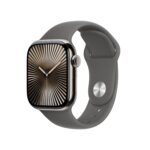 Apple Watch Series 10 [GPS + Cellular 42 mm] Smartwatch with Natural Titanium Case with Stone Grey Sport Band- M/L. Fitness Tracker, ECG App, Always-On Retina Display, Water Resistant - Image 2