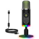 Archer Tech Lab USB Condenser Microphone for PC, Mac, PS5/PS4 Gaming Streaming, Podcasting, YouTube, Zoom| Mic with Voice Changer, Noise Cancellation, RGB Light, Quick Mute, Volume Control (Dryad100) - Image 2