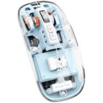 Arctic Fox Pureview Transparent Wireless and Bluetooth Rechargeable Mouse, USB Receiver,LED Battery Magic Silm for Office/PC/Mac/Laptop/Apple/ipad(Space Blue) - Image 2