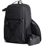 Arctic Hunter Camera Backpack Professional Camera Bag Customizable Shockproof Camera Lens Pockets Tripod Drone Holder Laptop Pocket Photography Travel DSLR Accessories Bag for Men and Women, Black - Image 2