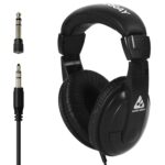Audio Array AH-45-BK Studio Monitoring & Live Recording Headphones | 20-20KHz, 32 Ω, 100dB SPL | 40mm Depp Bass Closed-Back Driver | 3m OFC Cable | 3.5mm + 6.3mm Adapter (Black) - Image 2