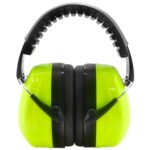 BDS Safety Premium Ear Muffs – NRR 26dB SNR 33dB Noise Reduction Headphones – Adjustable & Foldable Hearing Protection for Shooting, Construction, Studying, Sleeping (Neon Green) - Image 2