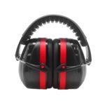 BDS Safety Premium Ear Muffs – NRR 26dB SNR 33dB Noise Reduction Headphones – Adjustable & Foldable Hearing Protection for Shooting, Construction, Studying, Sleeping (Red Black) - Image 2