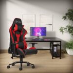 CELLBELL Transformer Lite Gaming Chair – Ergonomic High Back Racing Style Gamer Chair, 1D Adjustable Armrest, Tilt Mechanism, Leather Reclining Office Chair (Red) – 3-Year Brand Warranty - Image 2