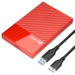 Cablet 2.5 Inch SATA USB 3.0 HDD/SSD Portable External Enclosure for 7mm and 9.5mm, Tool-Free Design, Supports UASP Max 6TB (HD2577-U3-RD) - Image 2