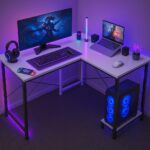 Callas L Shaped Computer Desk - Gaming Corner 50 Inch PC, Computer Corner Desk, Writing Workstation with Wooden Desktop CPU Stand for Home, Office, Room & Small Space (White - ST-22 White(R)) - Image 2