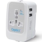 Ceptics Universal Charger Adapter, 3 in 1 Universal Travel Adapter All in One, Universal Travel Accessories 2 USB 2.4A, 100-250 Voltage Travel Charger, International Travel Adapter, White - Image 2