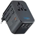 Ceptics Universal Charger Adapter, 35W 6 in 1 International Travel Adapter, Universal Plug Socket with 10 Years Warranty, PD/QC 3.0, 1x USB-C, 3 USB Fast Charging, Worldwide Travel Adapters., Black - Image 2