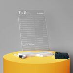 Clarity+ 'To-Do Priorities' Acrylic Board for Desk (24x16 CM)| Best Planner & Organiser | White Acrylic Base With Slot for Phone| With 2 Markers & Cleaning Fabric |Regular Size - Image 2
